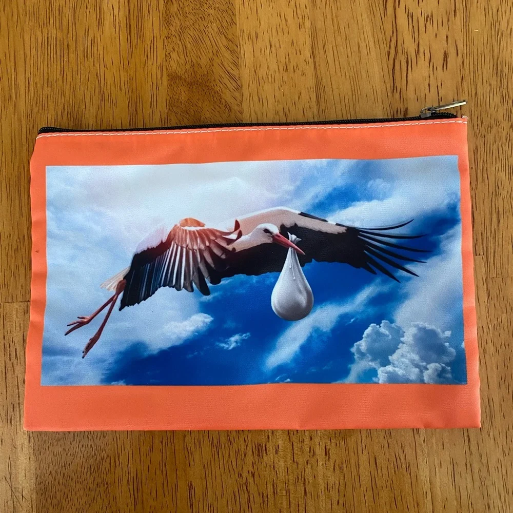 Cosmetic Bag Stork Design Diabetic Kit Bag Dog Walker Bag (NWOT) - Picture 3 of 7